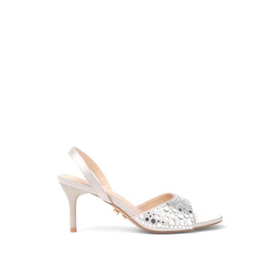 Sandalo Donna Tacco  Twentyfourhaitch ARGENTO