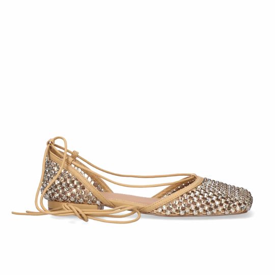 Ballerina Laccio Donna Exé BEIGE STRASS