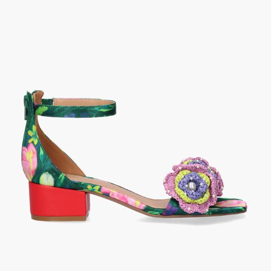 Sandalo Tacco Basso Donna Exé GREEN-RED-PURPLE