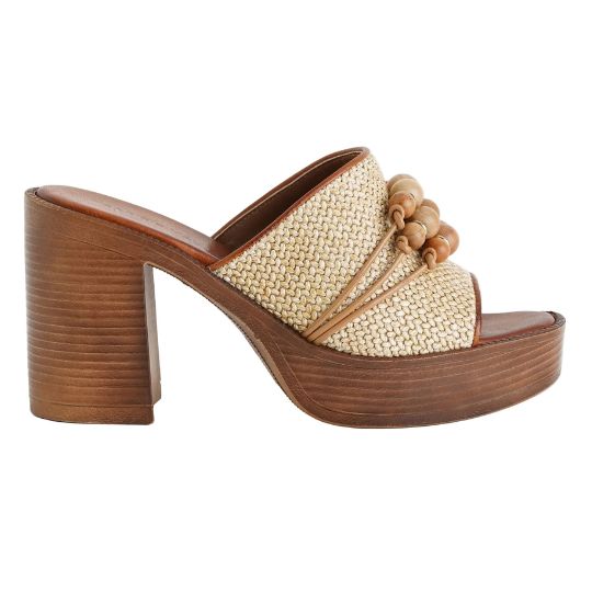 Exe Tsakiris Scalzato Tacco Raffia Brown-Beige