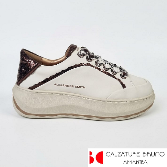 Sneakers Donna con Dettagli Bronzo Alexander Smith